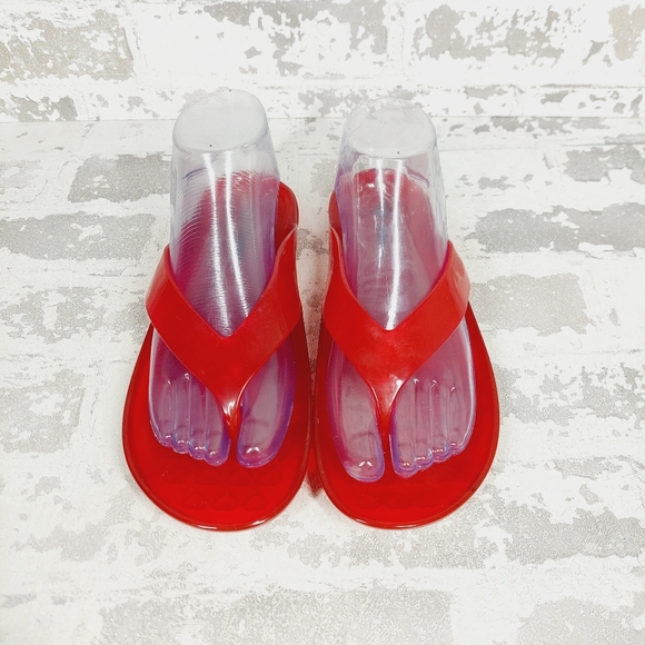 New Melissa Womens Real Jelly Red Flip Flops X409 - Picture 3 of 12